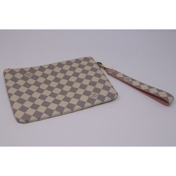 Louis Vuitton Rose Ballerine and Damier Azur Coated Canvas Studded City Pouch - Picture 3 of 15